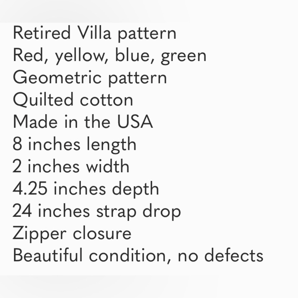 Vera Bradley- retired pattern. NWOT - see pics for dimensions - Picture 6 of 6